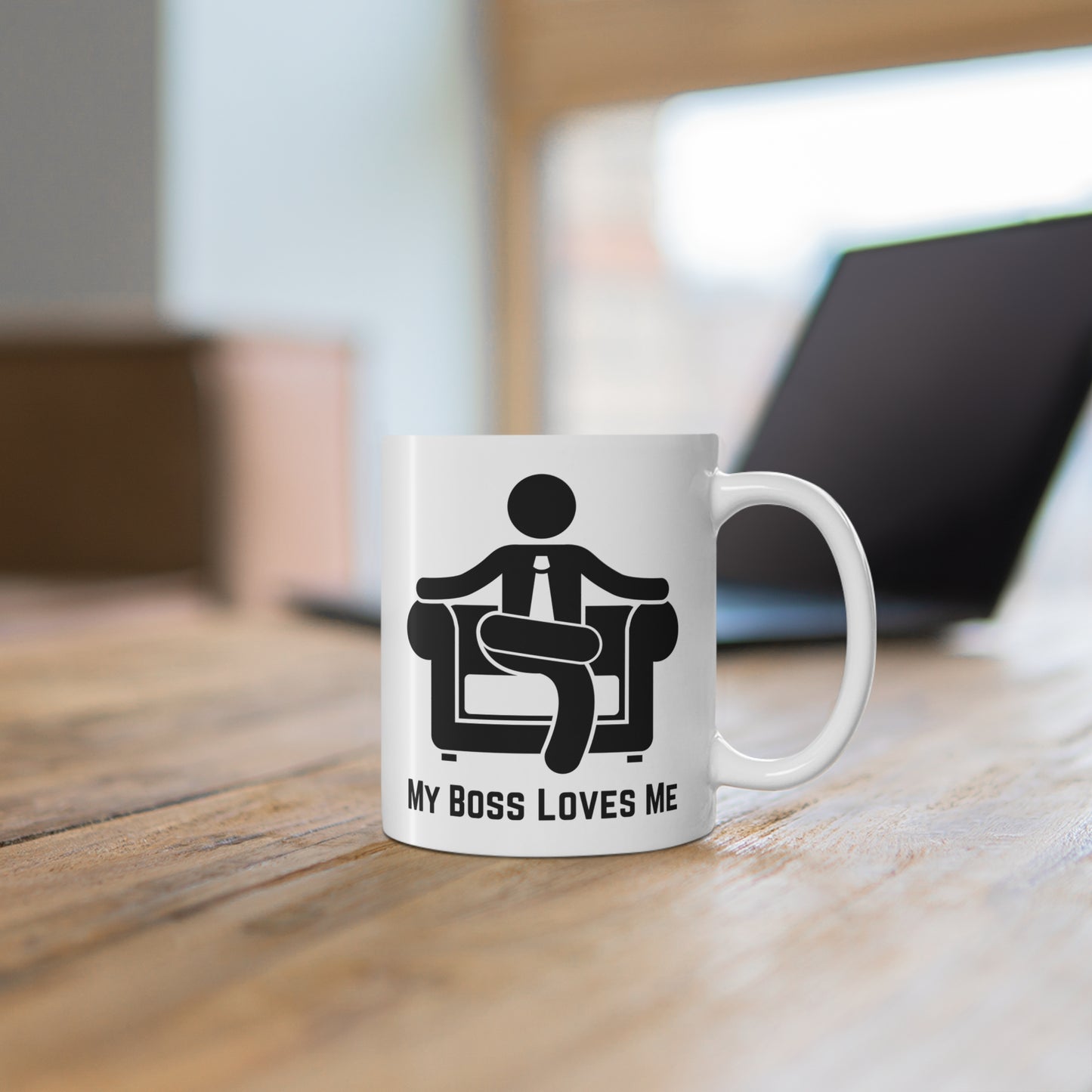 My Boss Loves Me (And Other Lies I Tell Myself) – Funny Work Mug | Sarcastic Office Humor Gift | Coffee Cup for Surviving Corporate Delusion