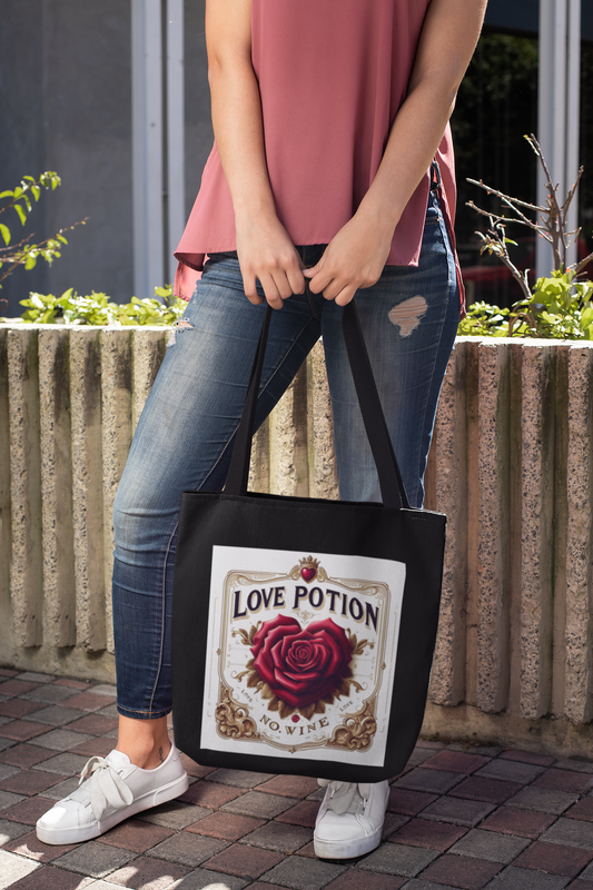 Love Potion No Wine – Magical Wine Tote Bag | Romantic Gift with Whimsy | Vintage-Inspired
