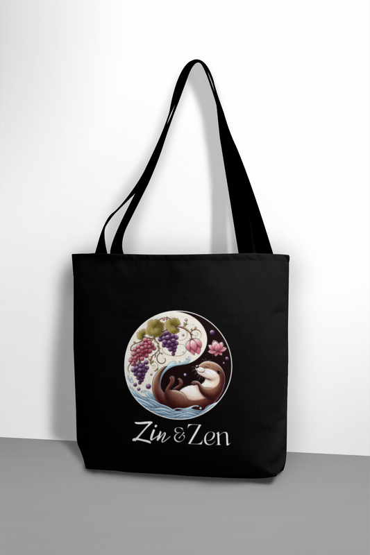 Zin & Zen Tote – Otterly Relaxed | Where Zen Meets Zinfandel | Coastal Charm