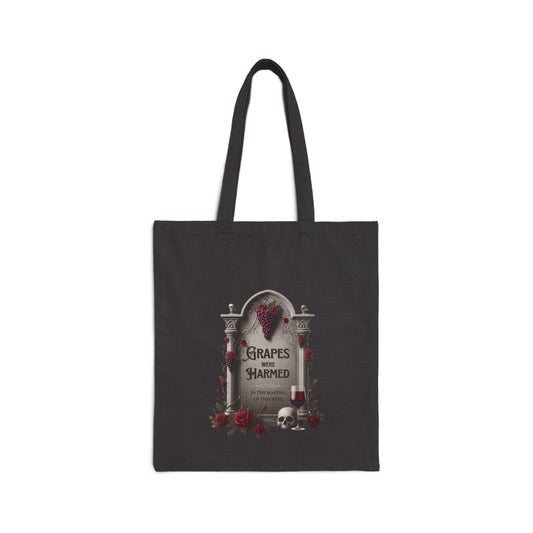 Grapes Were Harmed – Funny Wine Lover Tote Bag | Cheeky Grape Graphic | Sarcastic Gift