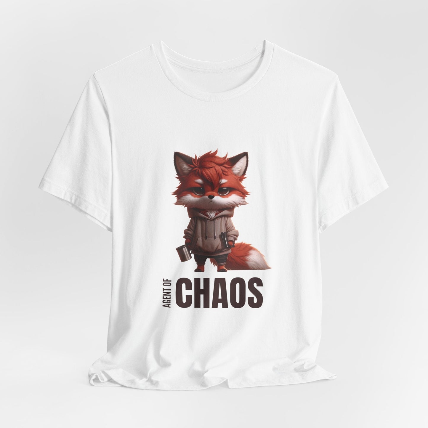 Agent of Chaos – Fox Hoodie Graphic Tee | Funny Unisex Shirt for Hustlers, Creators & Coffee - Driven Mayhem - TheWishBug