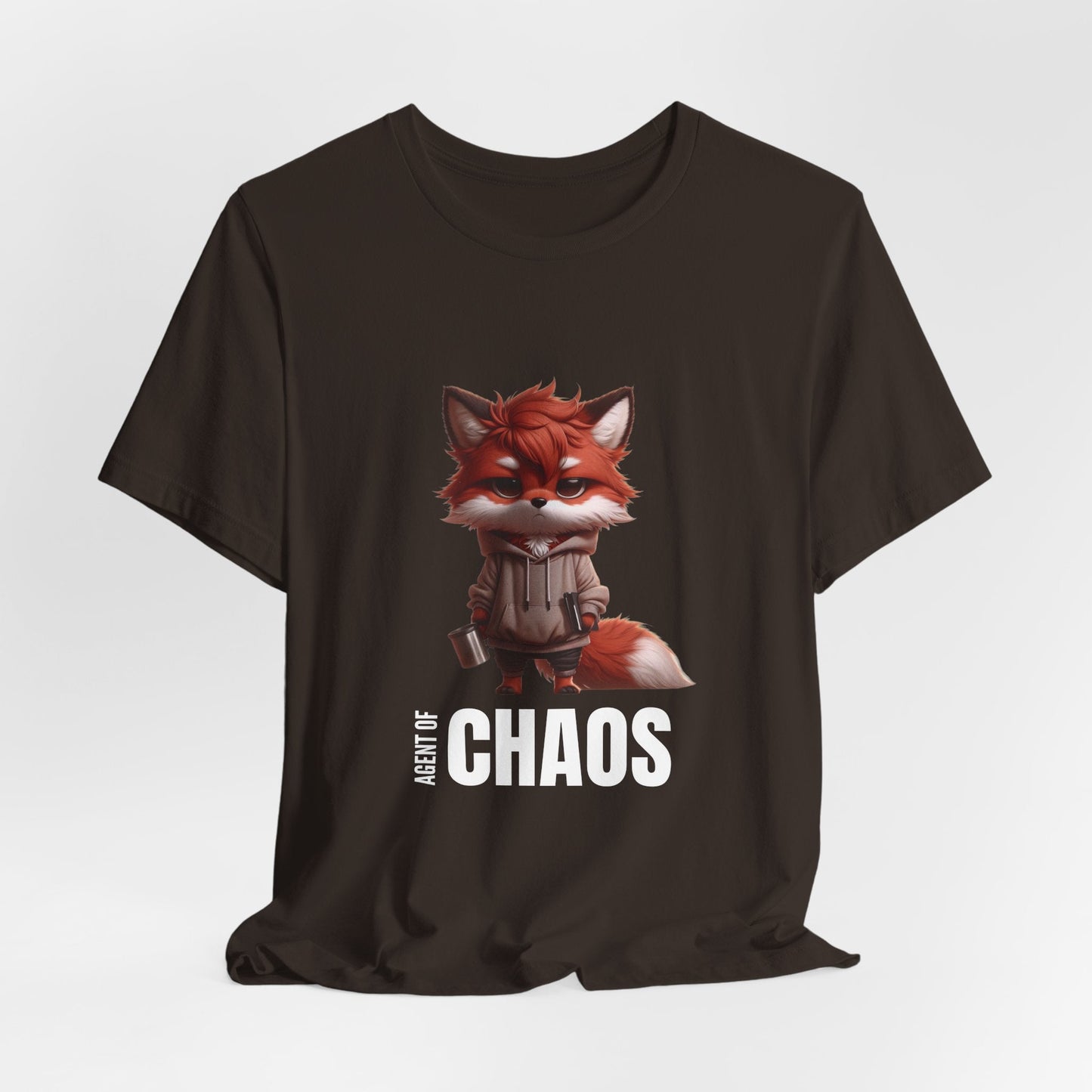 Agent of Chaos – Fox Hoodie Graphic Tee | Funny Unisex Shirt for Hustlers, Creators & Coffee - Driven Mayhem - TheWishBug