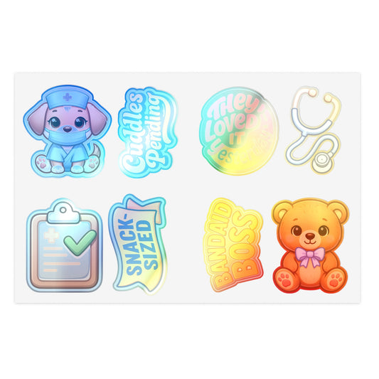 Caregiver Sticker Sheet – Emotional Support Puppy Edition | Funny Nurse & Healthcare Vinyl Stickers | Cute Sarcastic Appreciation Gifts - TheWishBug