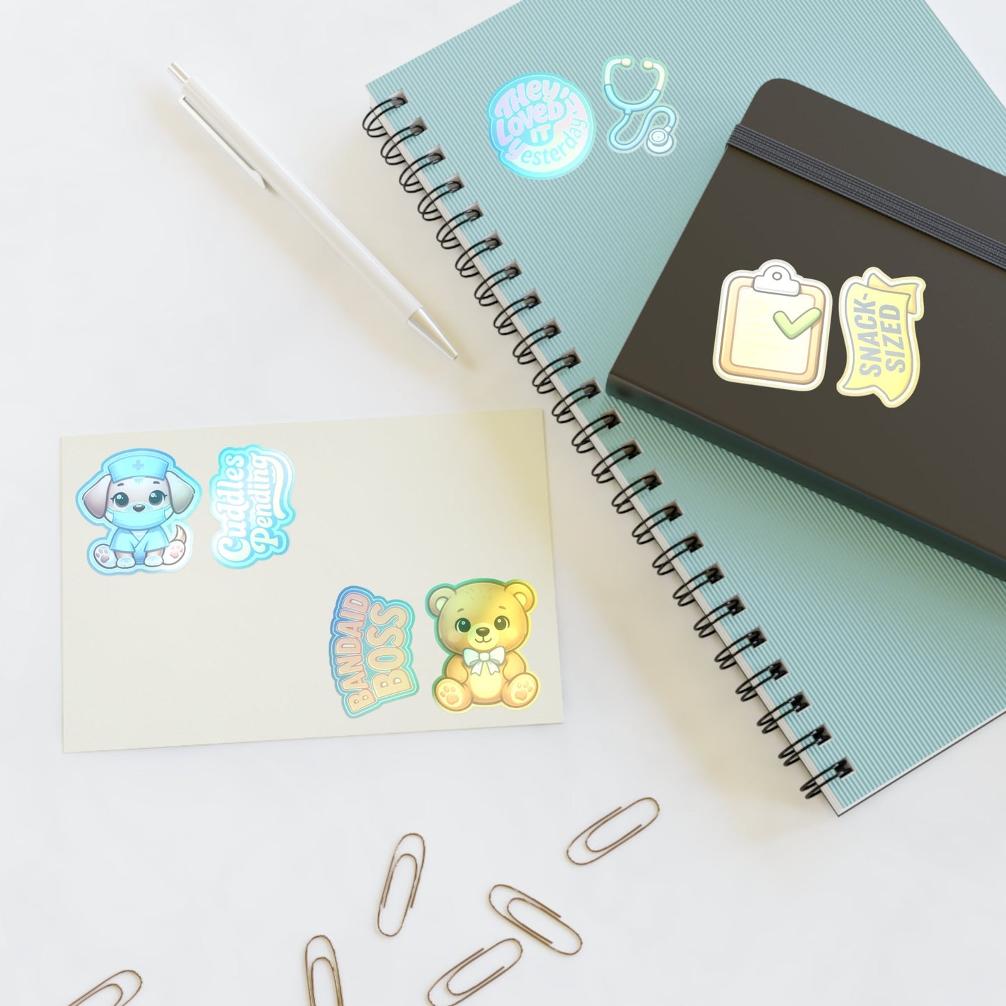 Caregiver Sticker Sheet – Emotional Support Puppy Edition | Funny Nurse & Healthcare Vinyl Stickers | Cute Sarcastic Appreciation Gifts - TheWishBug
