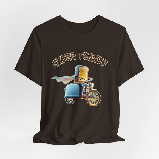 Extra Toasty – Heroic Toast Tee | Breakfast Vigilante | Buttered & Bold | Toast on Wheels | Kitchen Cape Crusader - WishBug
