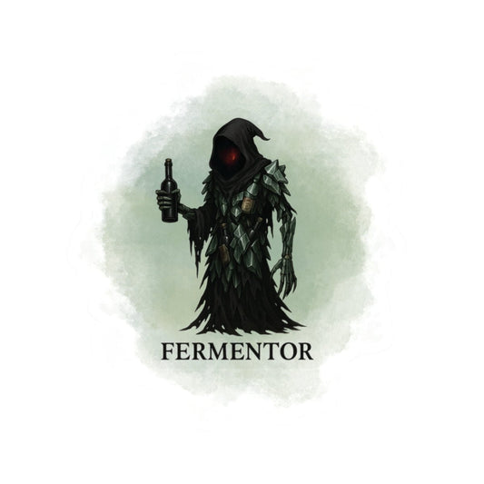 Fermentor – Fantasy Wine Sticker | Dark Fermentation Vinyl Decal | Macabre Humor for Beverage Lovers - TheWishBug