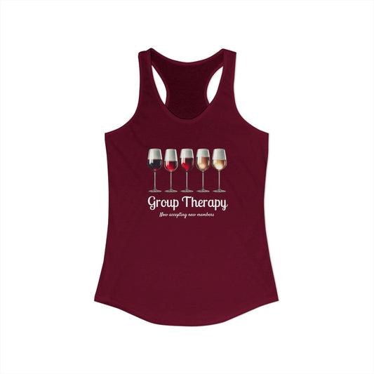 Group Therapy – Funny Wine Tank Top | Matching Shirt for Wine Nights | Friends, Bottles, and Coping Skills - WishBug