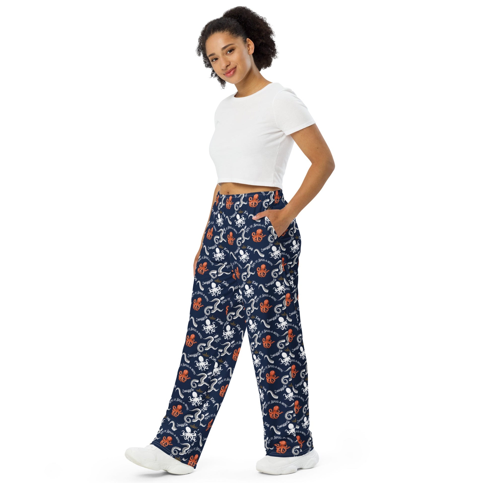 Pajama Pants (Wide - leg) with Pockets - King of Snuggling - TheWishBug