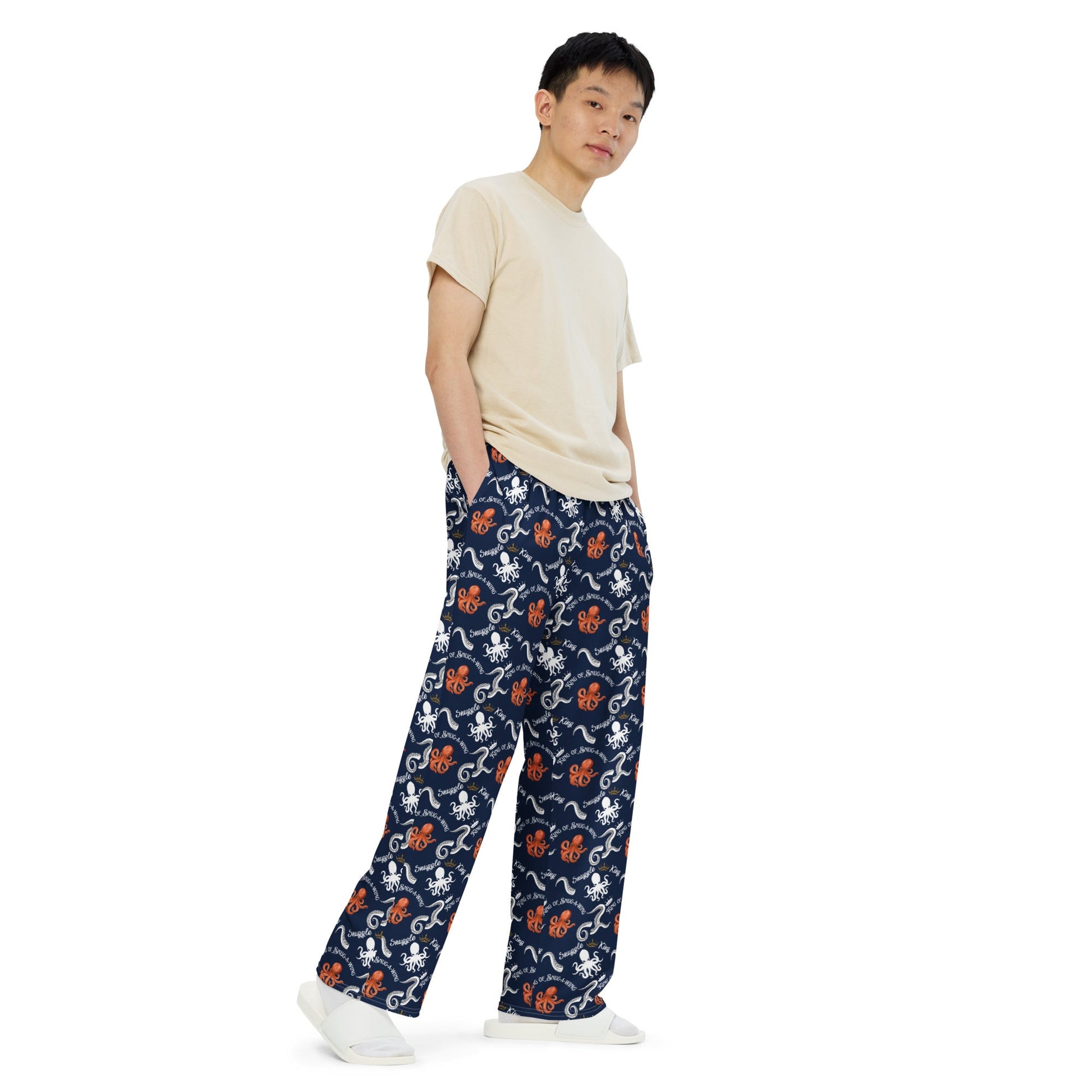 Pajama Pants (Wide - leg) with Pockets - King of Snuggling - TheWishBug