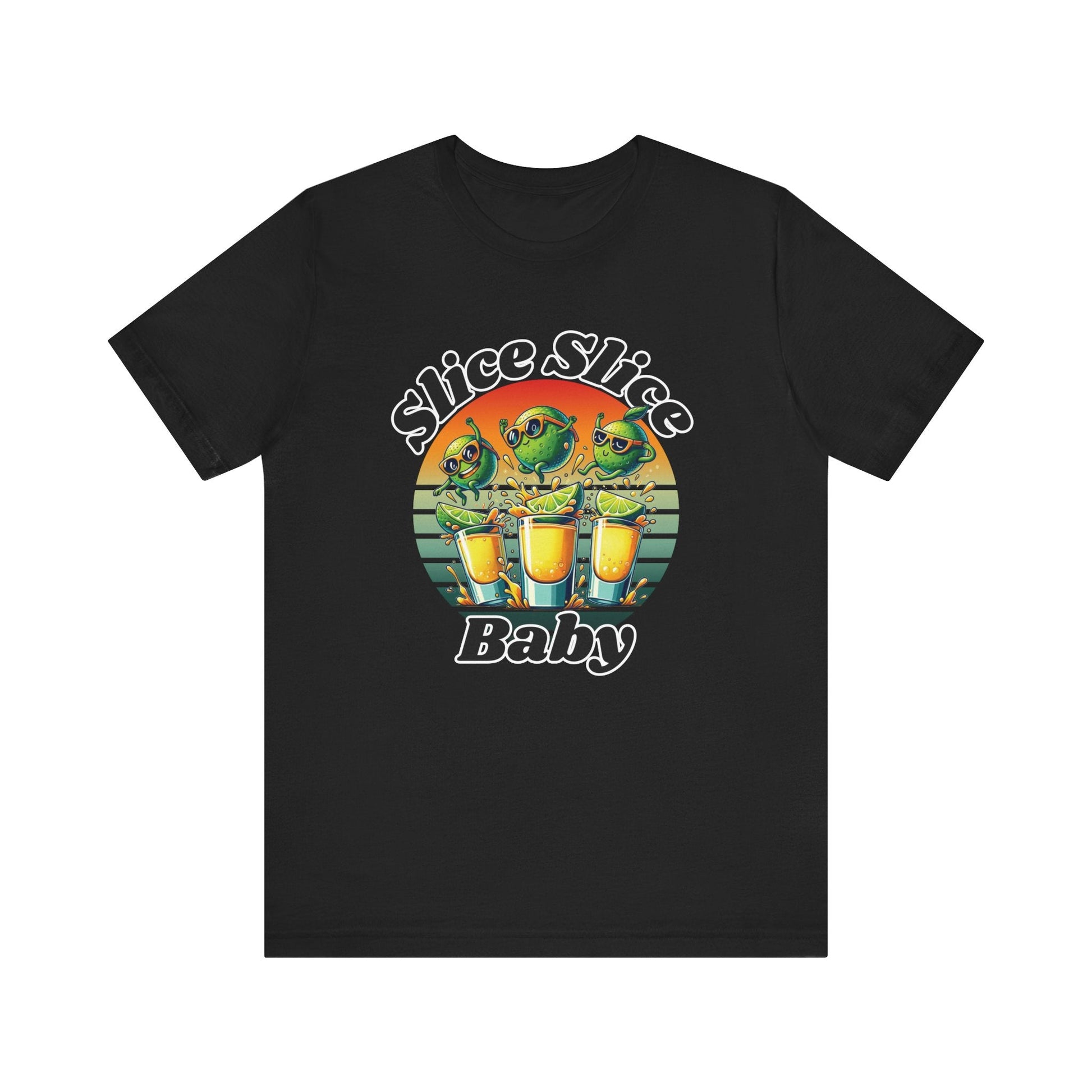Slice Slice Baby – Funny Tequila T-Shirt | Retro Lime Design | Party Shirt for Adults | Cocktail Tee - TheWishBug