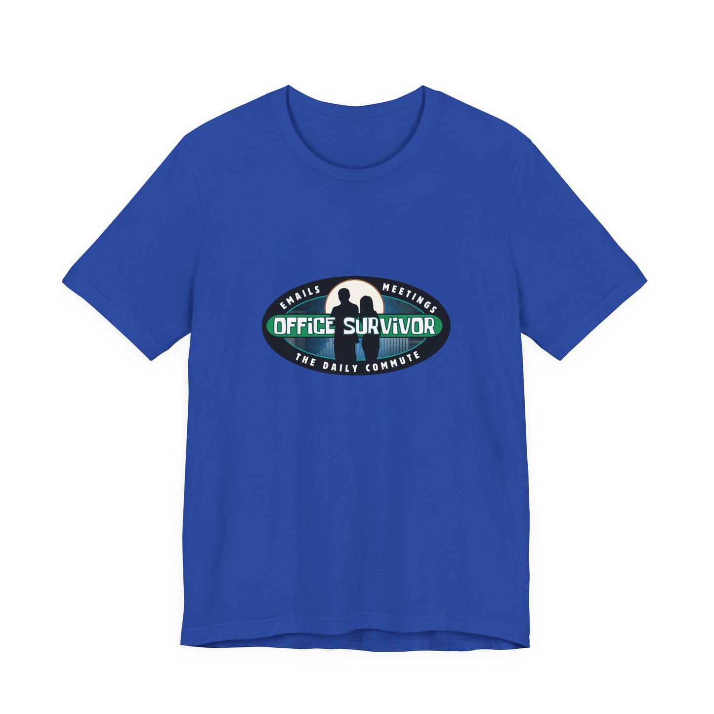 Office Survivor – Funny Work Shirt for Adults | Commute, Emails & Meetings Tee | Reality Show-Inspired Workplace Humor Shirt