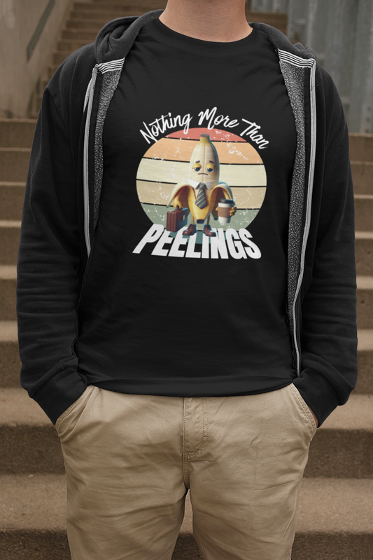 Nothing More Than Peelings – Funny Unisex T-Shirt | Sad Banana Work Humor Tee | Office Exhaustion Graphic Shirt | Daily Grind Parody
