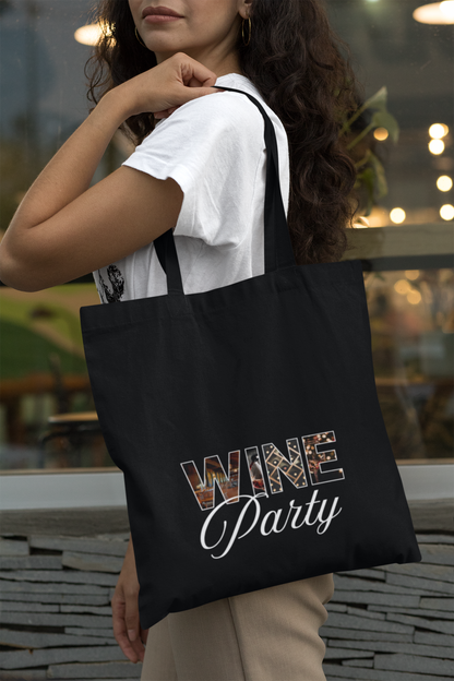 Wine Party – Bold Wine Tote Bag | Celebratory Group Design | Fun Gift for Wine Lovers