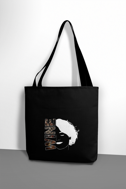 Wine Silhouette – Elegant Wine Tote Bag | Minimalist Woman & Glass Design | Gift for Wine Lovers