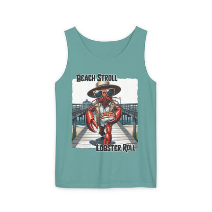 Beach Stroll Lobster Roll – Funny Unisex Tank Top | Lobster Graphic Shirt | Coastal Summer Humor | Comfort Colors Tank