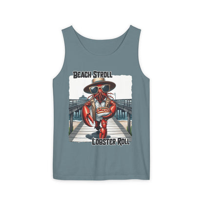 Beach Stroll Lobster Roll – Funny Unisex Tank Top | Lobster Graphic Shirt | Coastal Summer Humor | Comfort Colors Tank