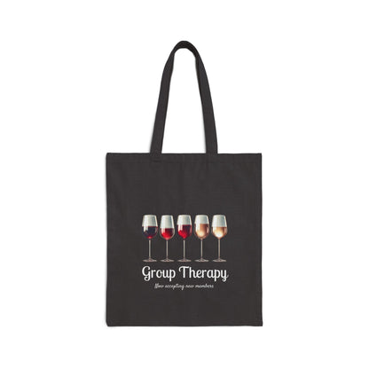 Group Therapy – Funny Wine Tote Bag | Social Sips Design | Perfect Gift for Wine Nights