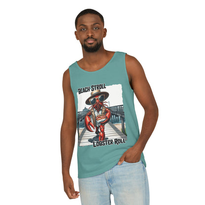 Beach Stroll Lobster Roll – Funny Unisex Tank Top | Lobster Graphic Shirt | Coastal Summer Humor | Comfort Colors Tank