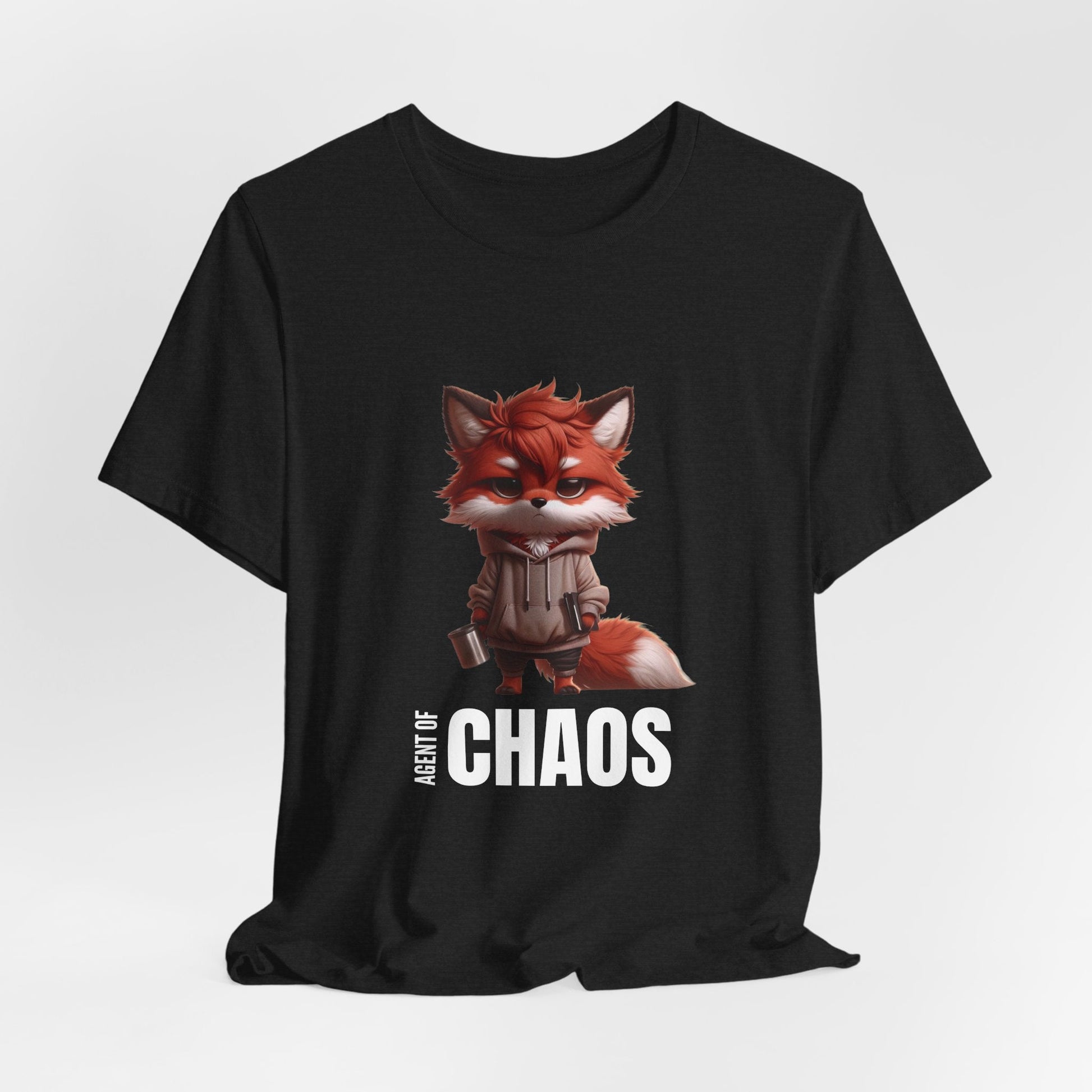 Agent of Chaos – Fox Graphic T-Shirt | Funny Shirt for Hustlers, Creators & Coffee - Driven Mayhem - WishBug