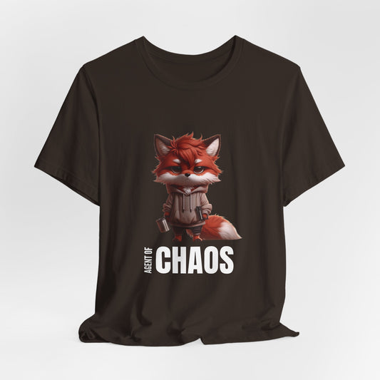 Agent of Chaos – Fox Hoodie Graphic Tee | Funny Unisex Shirt for Hustlers, Creators & Coffee - Driven Mayhem - TheWishBug