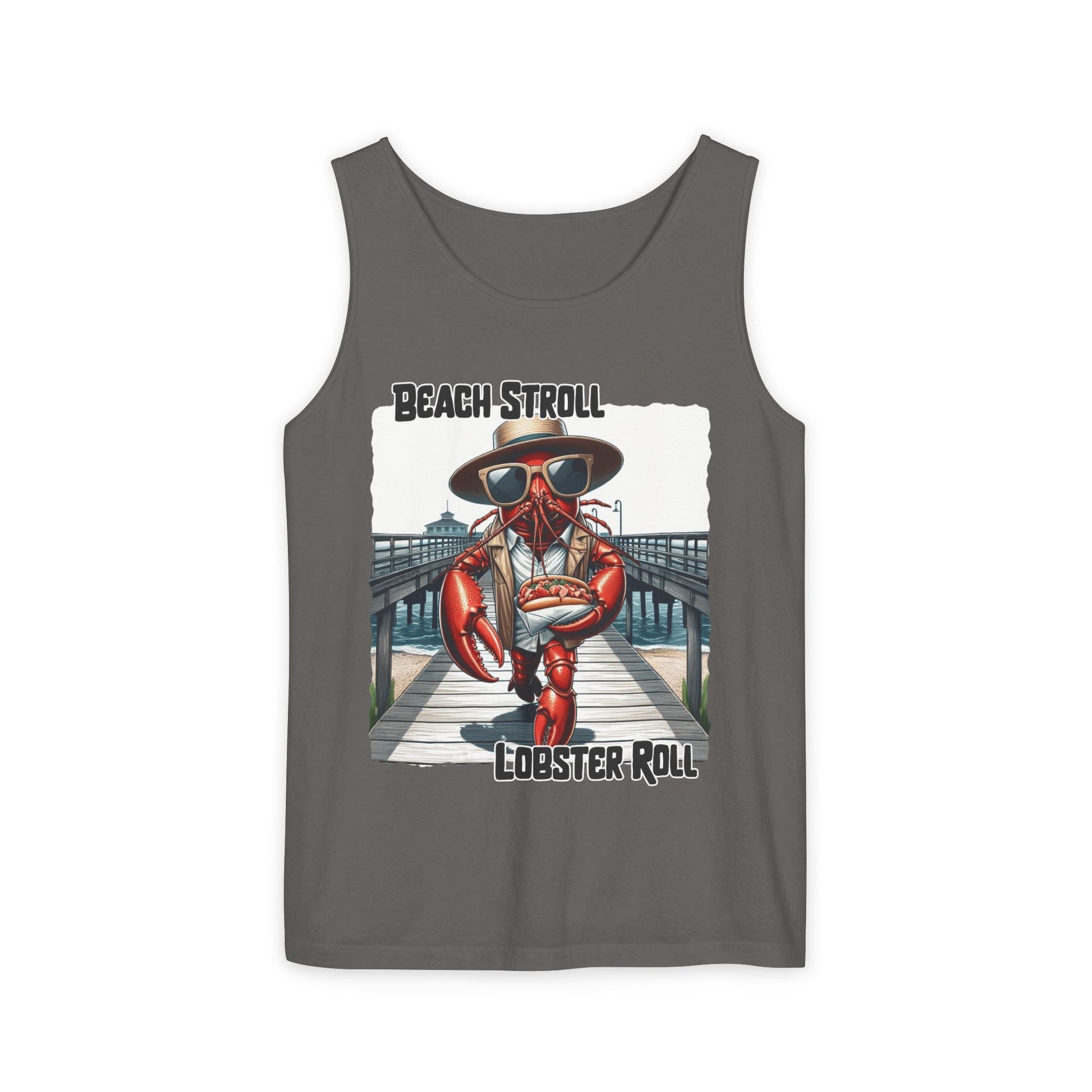 Beach Stroll Lobster Roll – Funny Beach Tank Top | lobster tank top | Coastal Summer Humor - WishBug