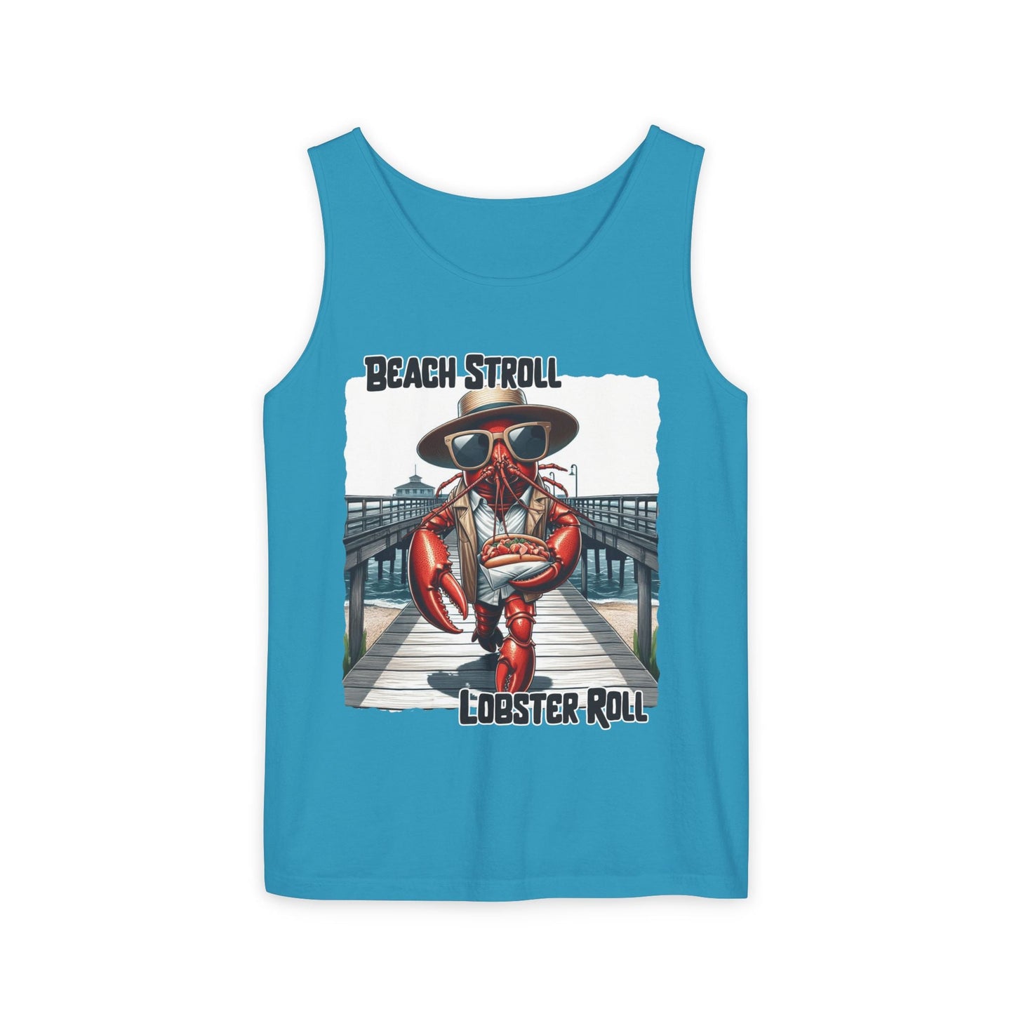 Beach Stroll Lobster Roll – Funny Beach Tank Top | lobster tank top | Coastal Summer Humor - WishBug
