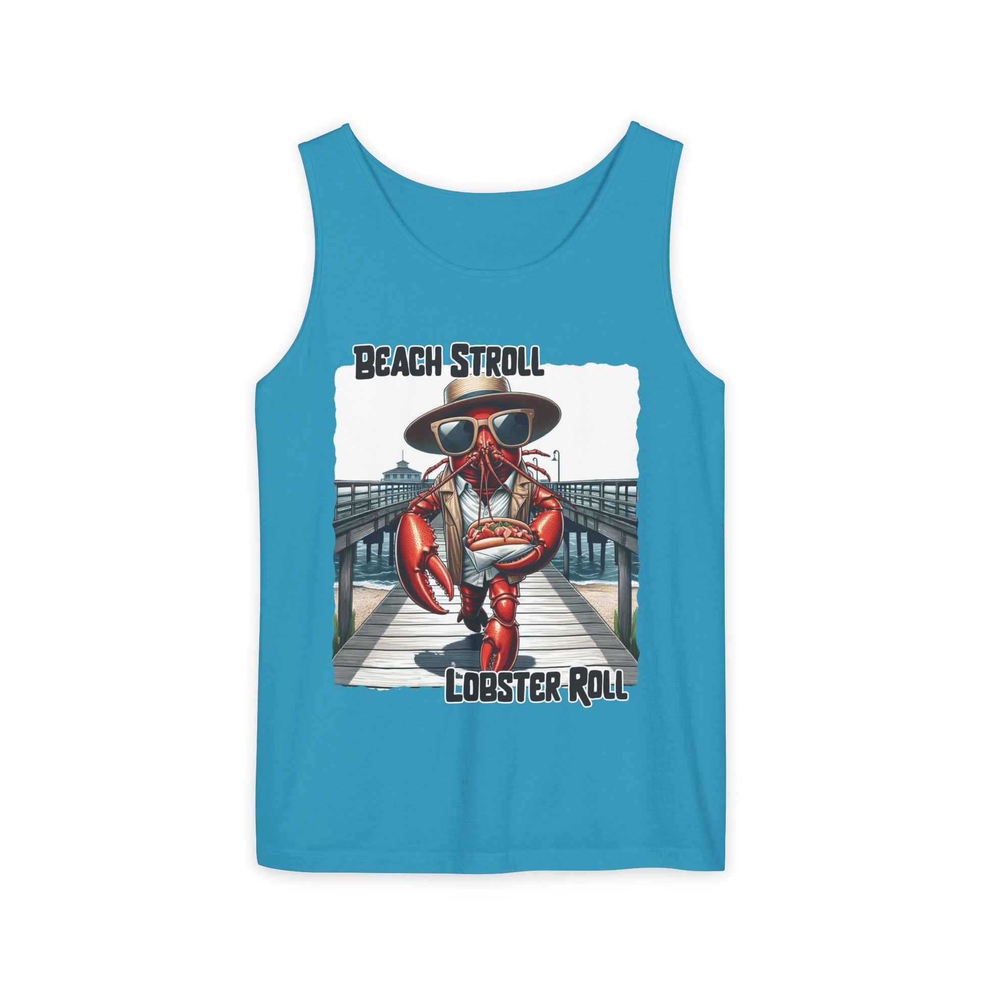 Beach Stroll Lobster Roll – Funny Beach Tank Top | lobster tank top | Coastal Summer Humor - WishBug