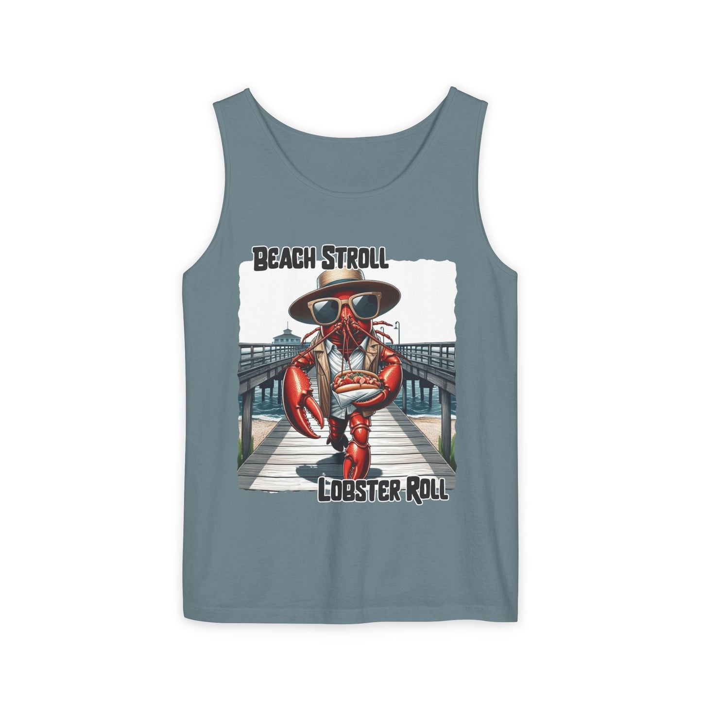 Beach Stroll Lobster Roll – Funny Beach Tank Top | lobster tank top | Coastal Summer Humor - WishBug