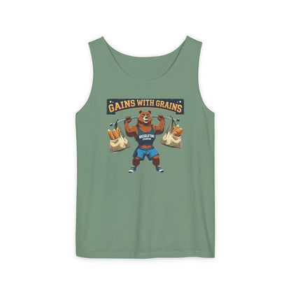 Breadlifting Champion – Funny Gym Tank | Gains With Grains Muscle Bear Shirt | Fitness & Carb Lover Workout Humor - WishBug