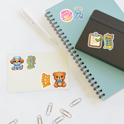 Caregiver Sticker Sheet – Emotional Support Puppy Edition | Funny Nurse & Healthcare Vinyl Stickers | Cute Sarcastic Appreciation Gifts - TheWishBug