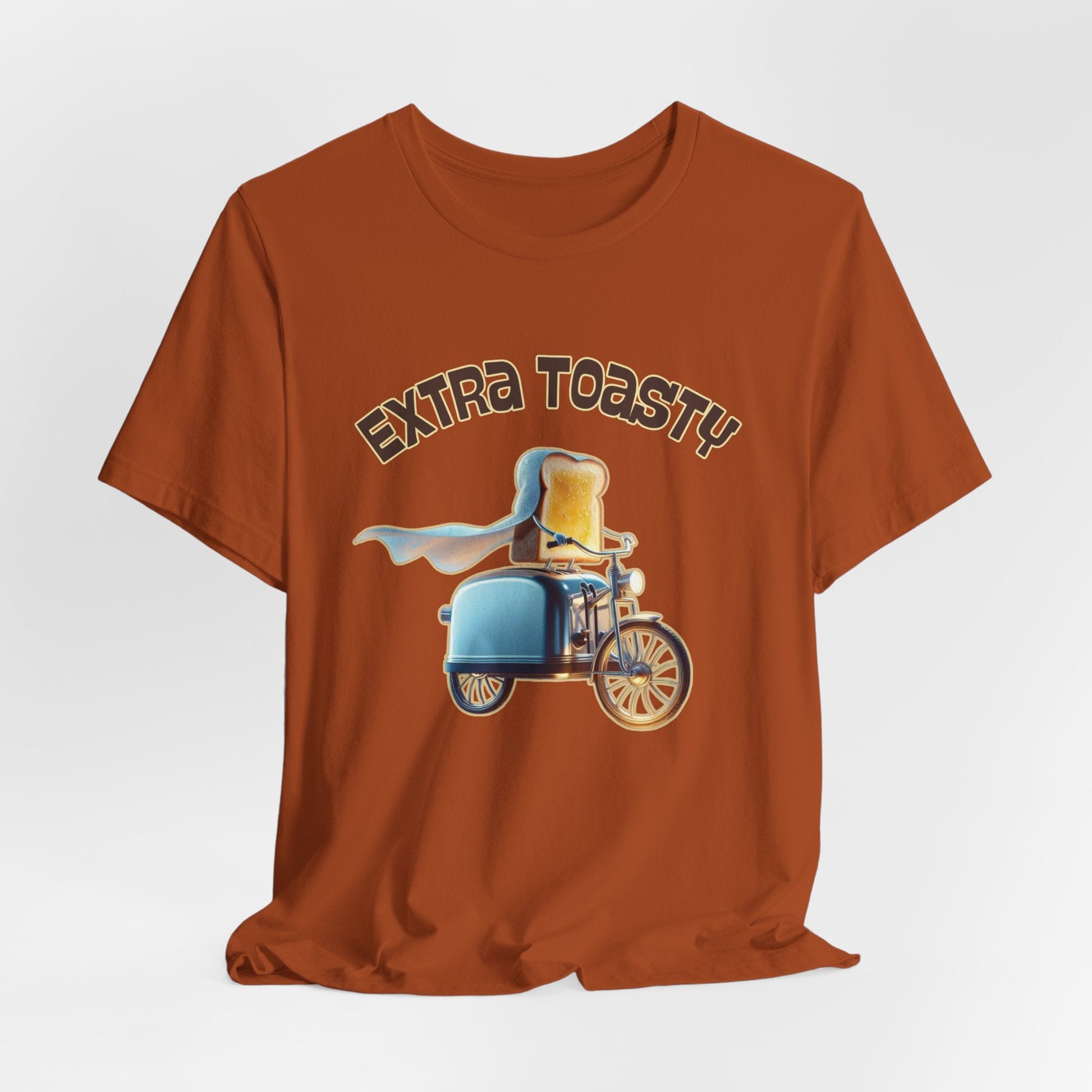 Extra Toasty – Heroic Toast Tee | Breakfast Vigilante | Buttered & Bold | Toast on Wheels | Kitchen Cape Crusader - WishBug