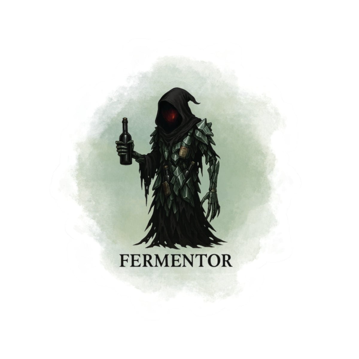 Fermentor – Fantasy Wine Humor Sticker | Dark Fermentation Vinyl Decal | Macabre Humor for Beverage Lovers - WishBug