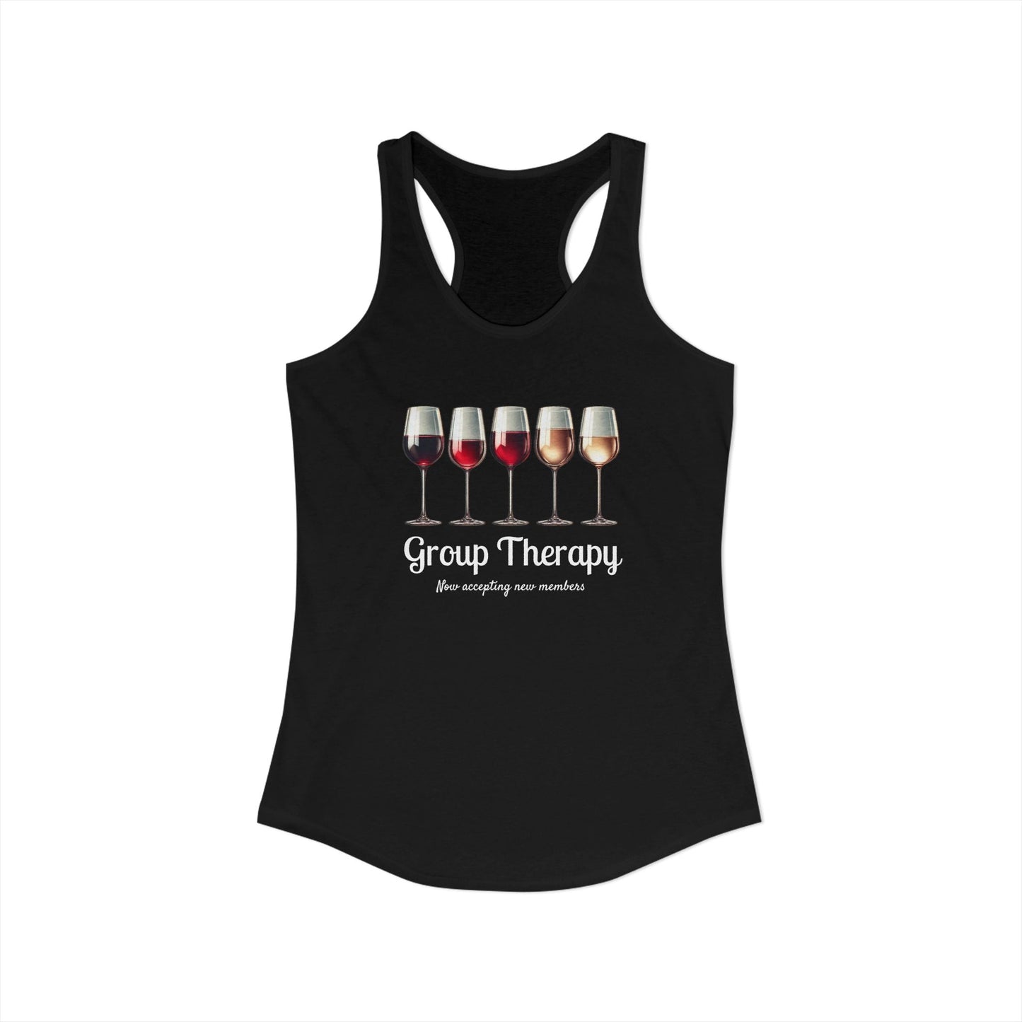 Group Therapy – Funny Wine Tank Top | Matching Shirt for Wine Nights | Friends, Bottles, and Coping Skills - WishBug