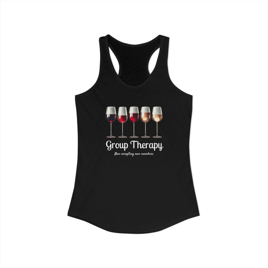 Group Therapy – Funny Wine Tank Top | Matching Shirt for Wine Nights | Friends, Bottles, and Coping Skills - WishBug