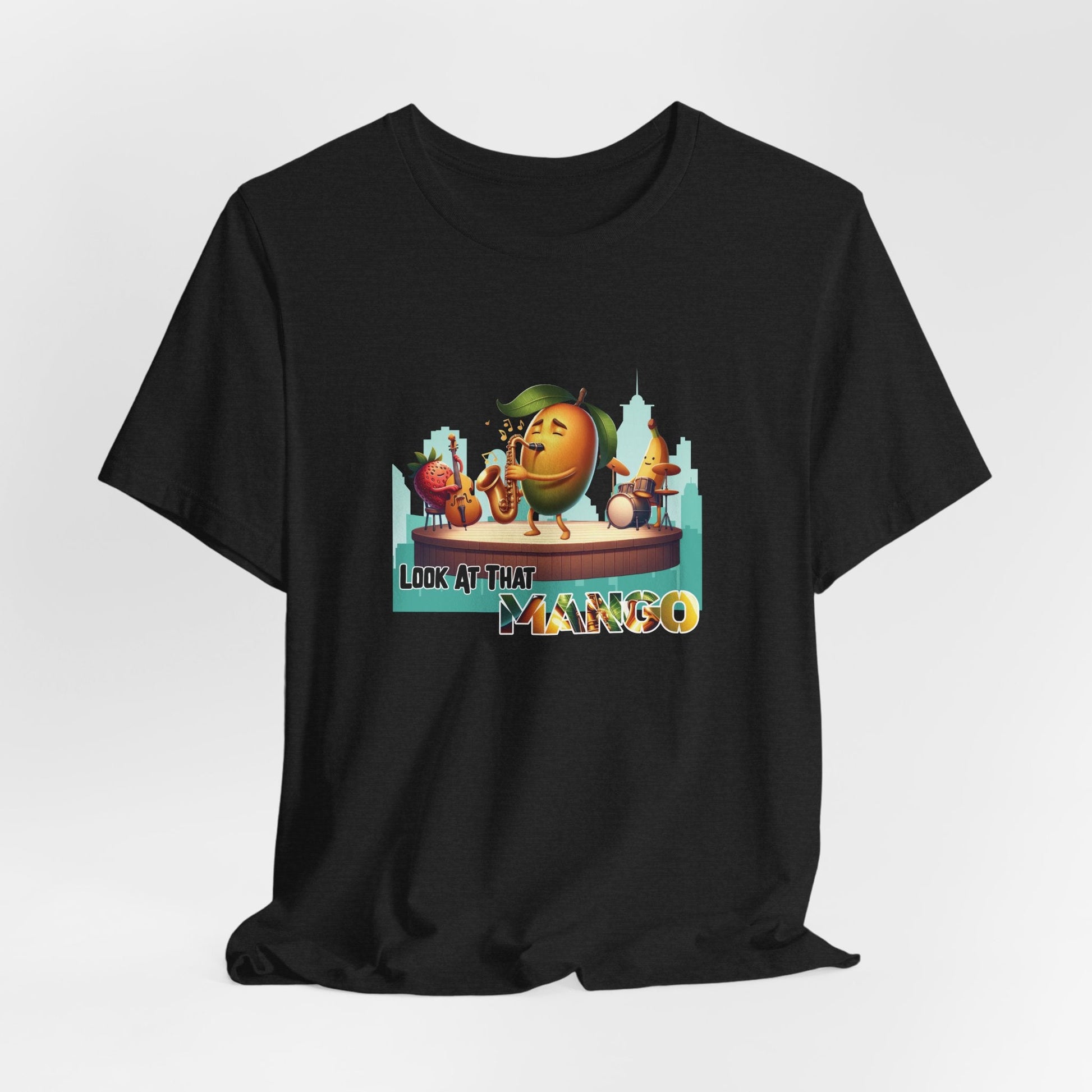 Look at That Mango – Fun With Fruit T-Shirt | Jazz Fruit Graphic Tee | Musical Pun Shirt | mango t-shirt - WishBug