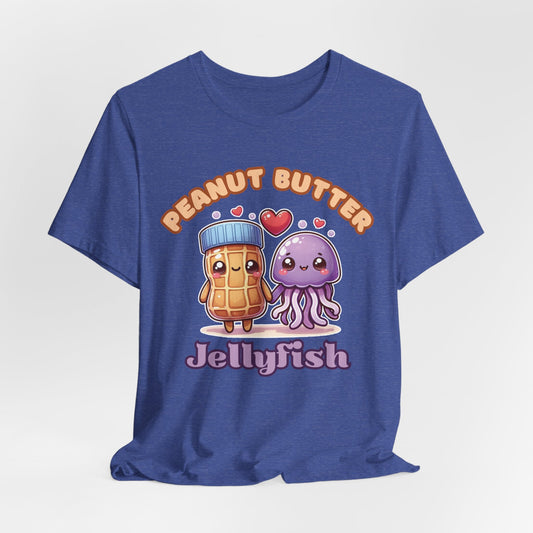 Peanut Butter Jellyfish – Spread with Love T-Shirt | My Tentacle Romance | Pantry Meets Ocean | food pun t-shirt - WishBug