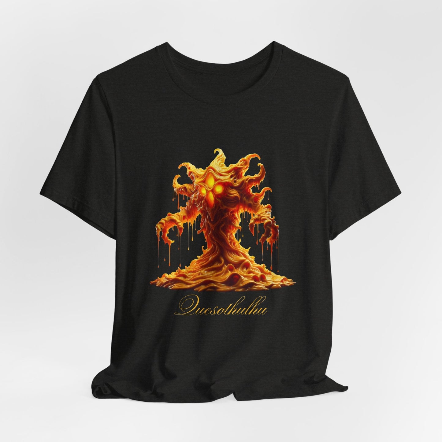Quesothulhu – Cosmic Cheese Monster Shirt | Cheese Melting Atrocity Tee | Cheddar Eldritch Chaos T-Shirt - WishBug