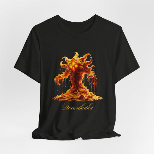 Quesothulhu – Cosmic Cheese Monster Shirt | Cheese Melting Atrocity Tee | Cheddar Eldritch Chaos T-Shirt - WishBug