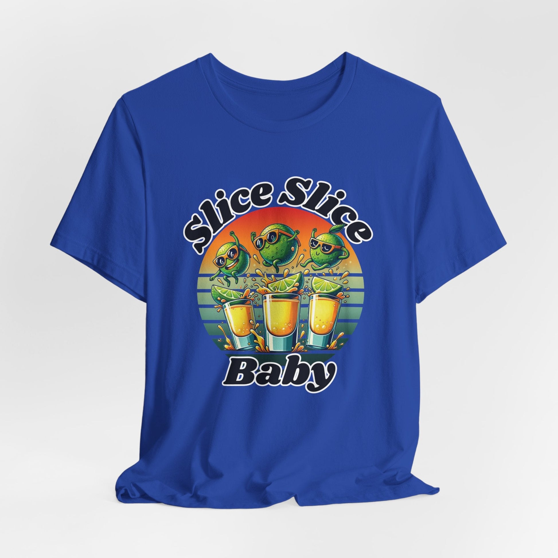 Slice Slice Baby – Funny Tequila Summer T-Shirt | Retro Lime Design | Party Shirt for Adults | Cocktail Tee - WishBug