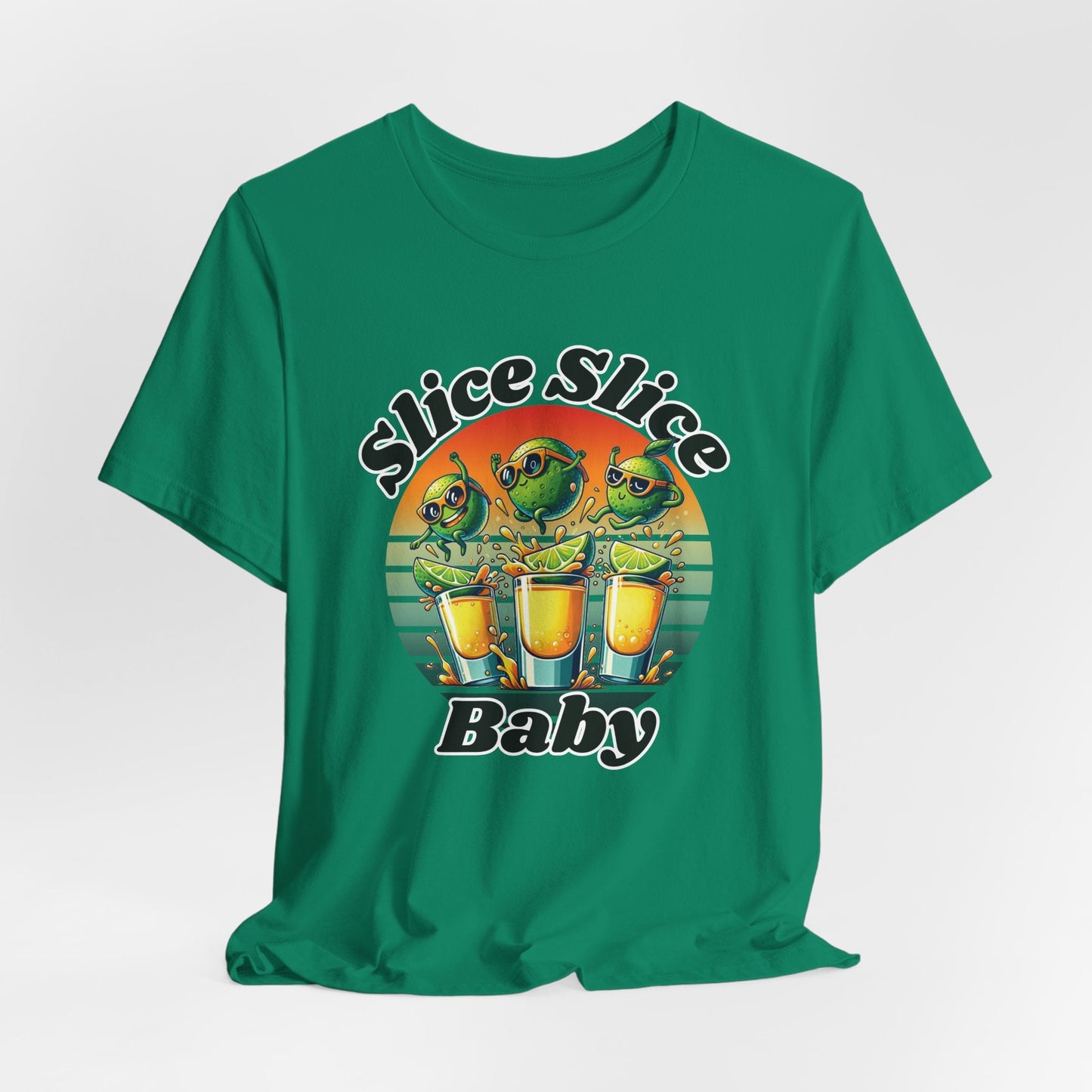Slice Slice Baby – Funny Tequila Summer T-Shirt | Retro Lime Design | Party Shirt for Adults | Cocktail Tee - WishBug