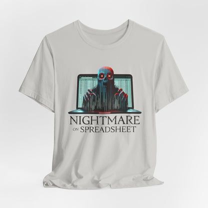 The Nightmare on Spreadsheet - Funny Office Horror T-Shirt | Haunted Excel Demon | Excel Hell | office humor shirt - WishBug