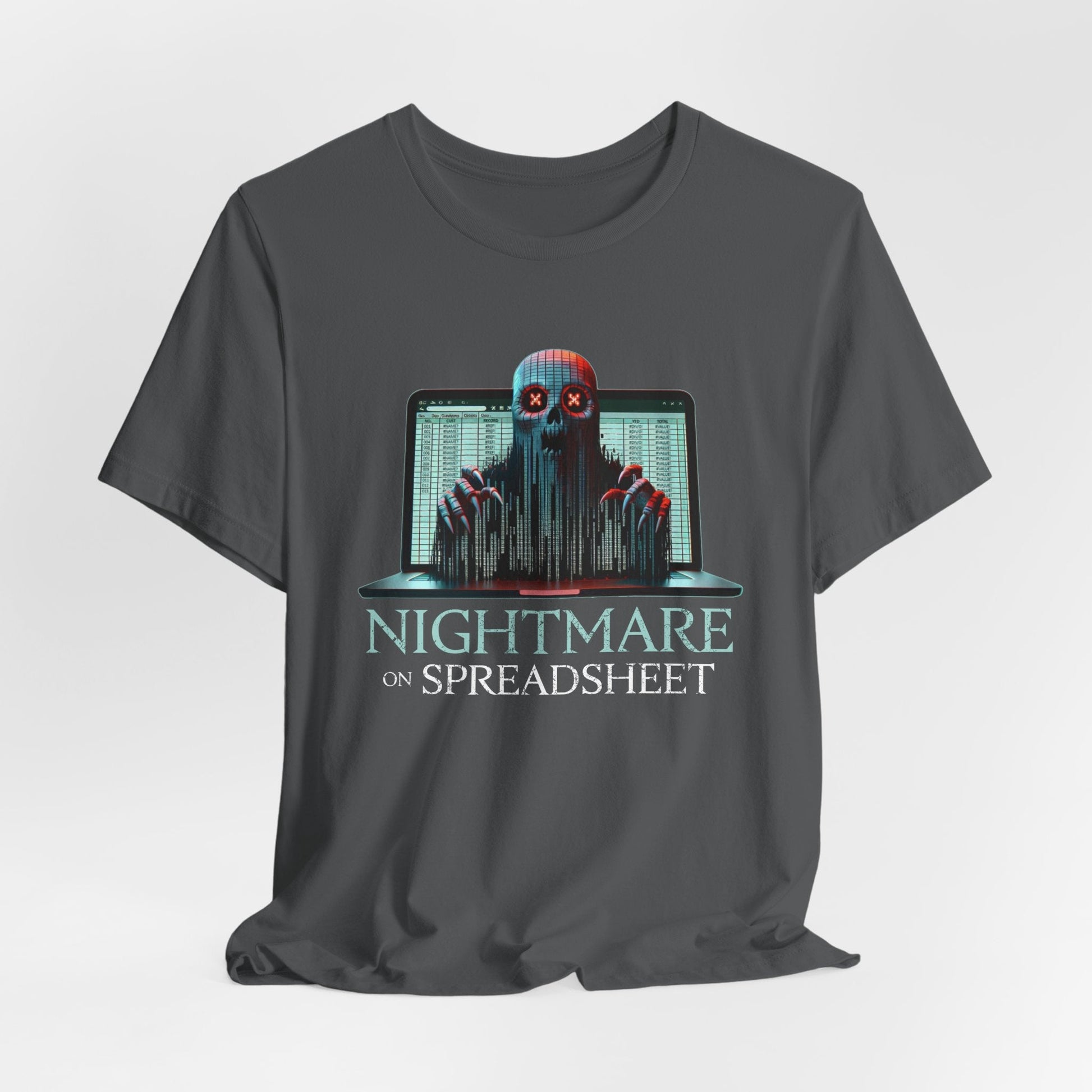 The Nightmare on Spreadsheet - Funny Office Horror T-Shirt | Haunted Excel Demon | Excel Hell | office humor shirt - WishBug