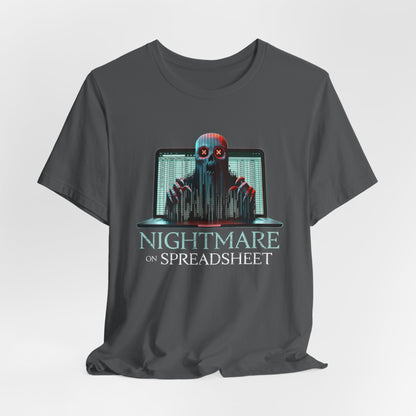 The Nightmare on Spreadsheet - Funny Office Horror T-Shirt | Haunted Excel Demon | Excel Hell | office humor shirt - WishBug