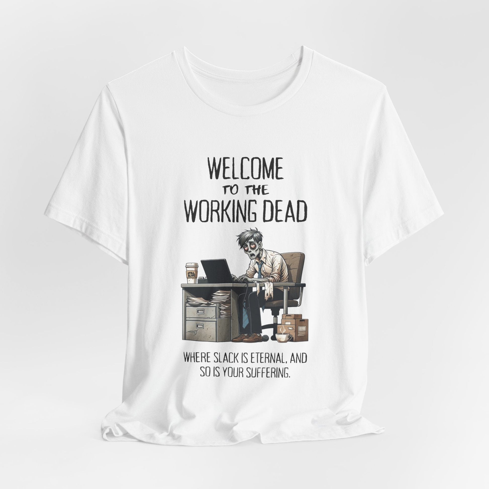 Working Dead – Funny Zombie Work Shirt | Office Apocalypse Tee | Undead Emails | Brain - Drain Humor - WishBug